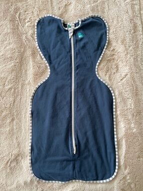 Love to Dream Navy Sleep Sack with Gray-White Striped Trim 1.0 tog Med